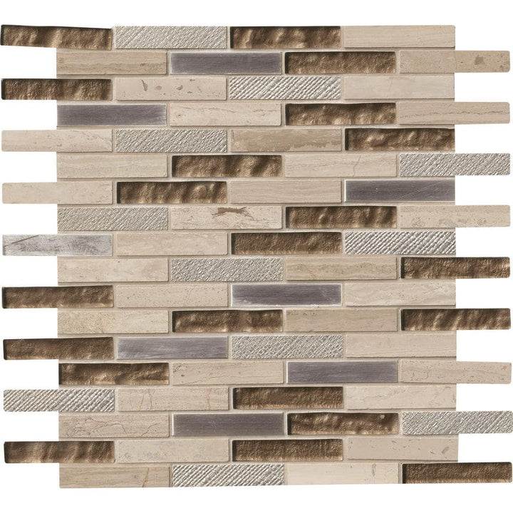 MSI Diamante 12 in. x 13.13 in. Glossy Glass; Stone Brick Look Wall Tile (9.8 sq. ft./Case)