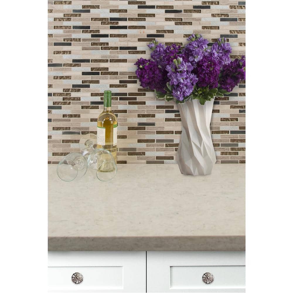 MSI Diamante 12 in. x 13.13 in. Glossy Glass; Stone Brick Look Wall Tile (9.8 sq. ft./Case)