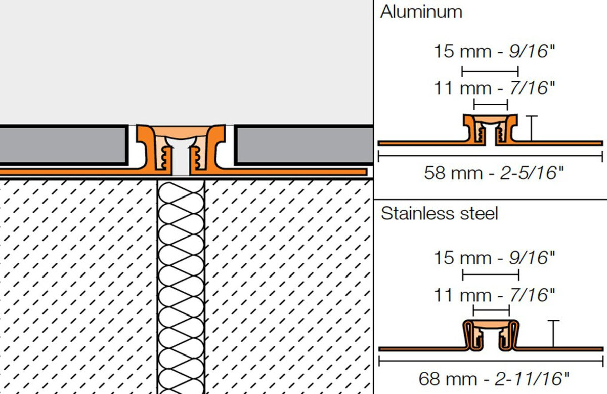 Schluter Systems DILEX-KSN 0.438-in W x 98.5-in L Grout Grey PVC Tile Edge Trim