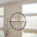 Kichler Elula 6-Light Anvil Iron & Distressed Antique Grey Farmhouse Chandelier, 19.5" DIA x 20.25" H