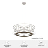 Hunter Langwood 4-Light Distressed White Candlestick Chandelier Dining Room Light