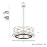Hunter Langwood 4-Light Distressed White Candlestick Chandelier Dining Room Light