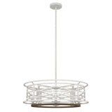 Hunter Langwood 4-Light Distressed White Candlestick Chandelier Dining Room Light