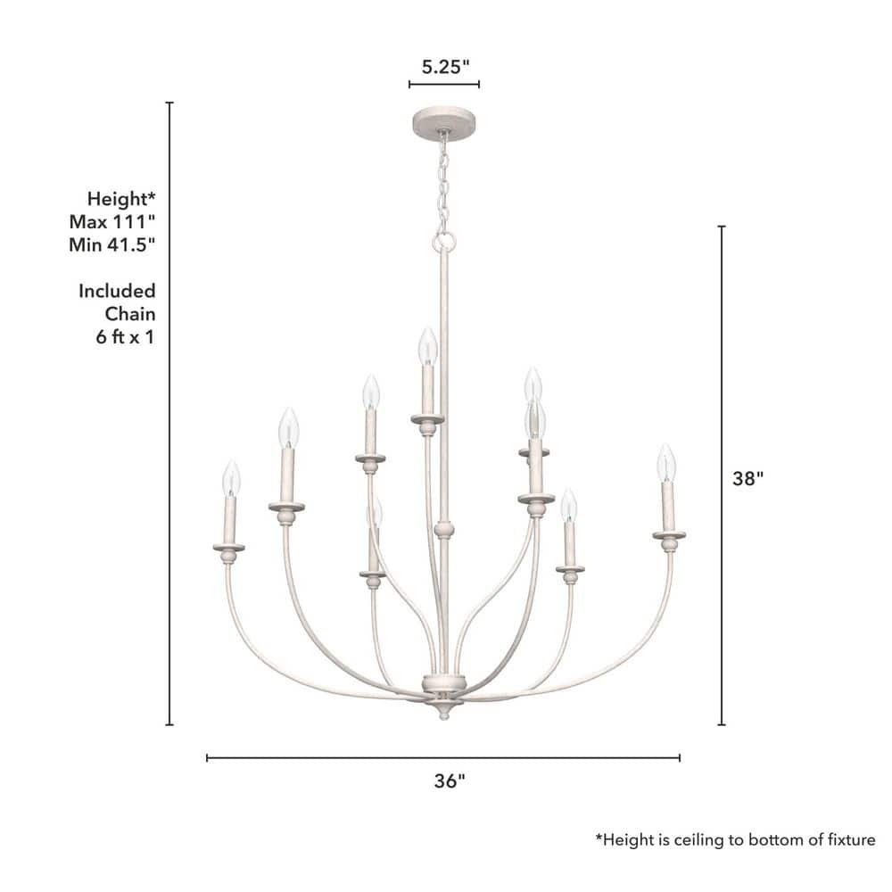 Hunter Southcrest 9-Light Distressed White Chandelier