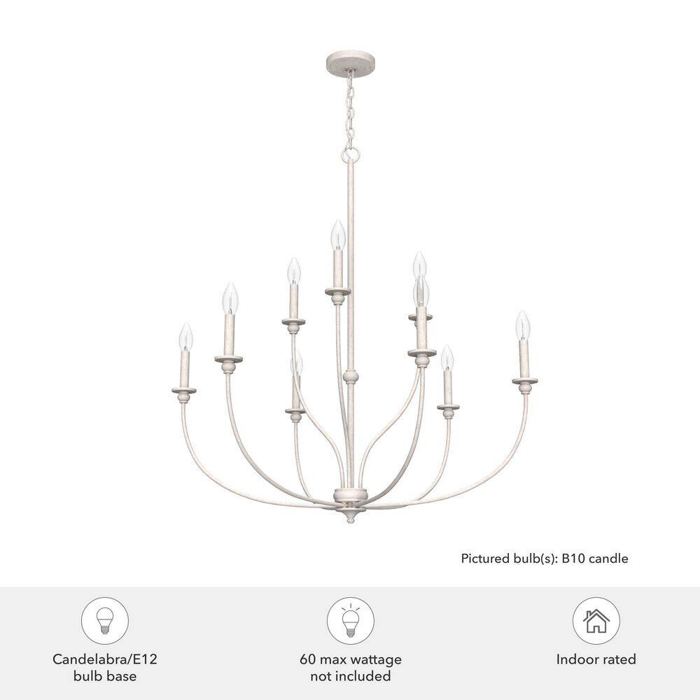 Hunter Southcrest 9-Light Distressed White Chandelier