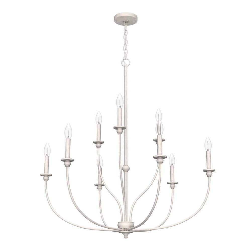 Hunter Southcrest 9-Light Distressed White Chandelier