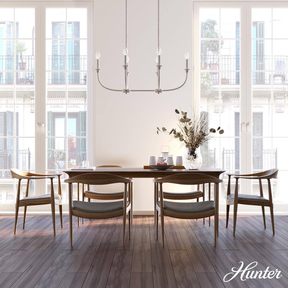 Hunter Southcrest 6-Light Distressed White Candlestick Chandelier