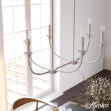Hunter Southcrest 6-Light Distressed White Candlestick Chandelier