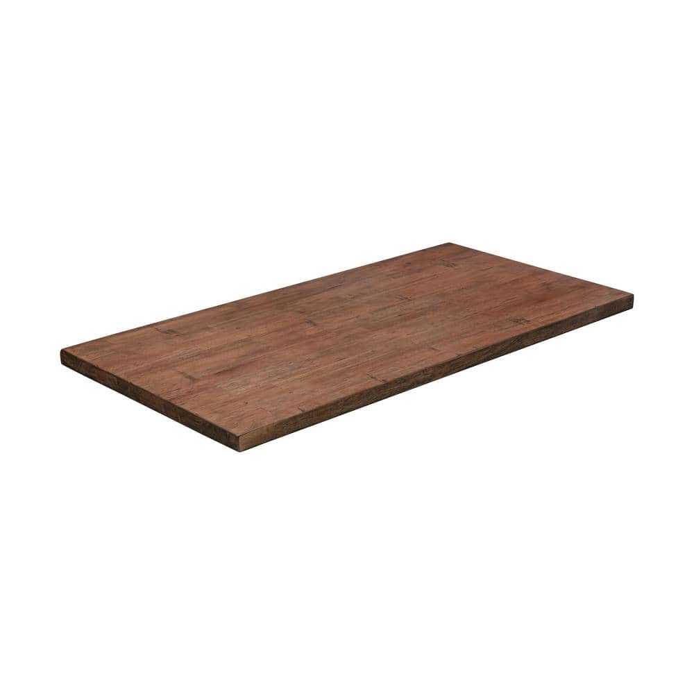 HARDWOOD REFLECTIONS 6 ft. L x 39 in. D Finished Eucalyptus Solid Wood Butcher Block Island Countertop With Eased Edge