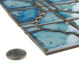 Merola Tile Moonbeam Diva Blue 12 in. x 12 in. Porcelain Mosaic Tile (9.79 sq. ft. / Case)