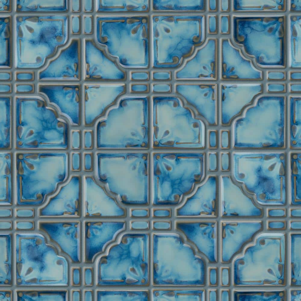 Merola Tile Moonbeam Diva Blue 12 in. x 12 in. Porcelain Mosaic Tile (9.79 sq. ft. / Case)
