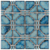 Merola Tile Moonbeam Diva Blue 12 in. x 12 in. Porcelain Mosaic Tile (9.79 sq. ft. / Case)