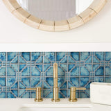 Merola Tile Moonbeam Diva Blue 12 in. x 12 in. Porcelain Mosaic Tile (9.79 sq. ft. / Case)