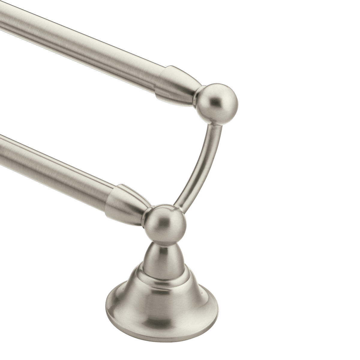 Moen Sage 24-in Spot Resist Brushed Nickel Wall-Mount Double Towel Bar