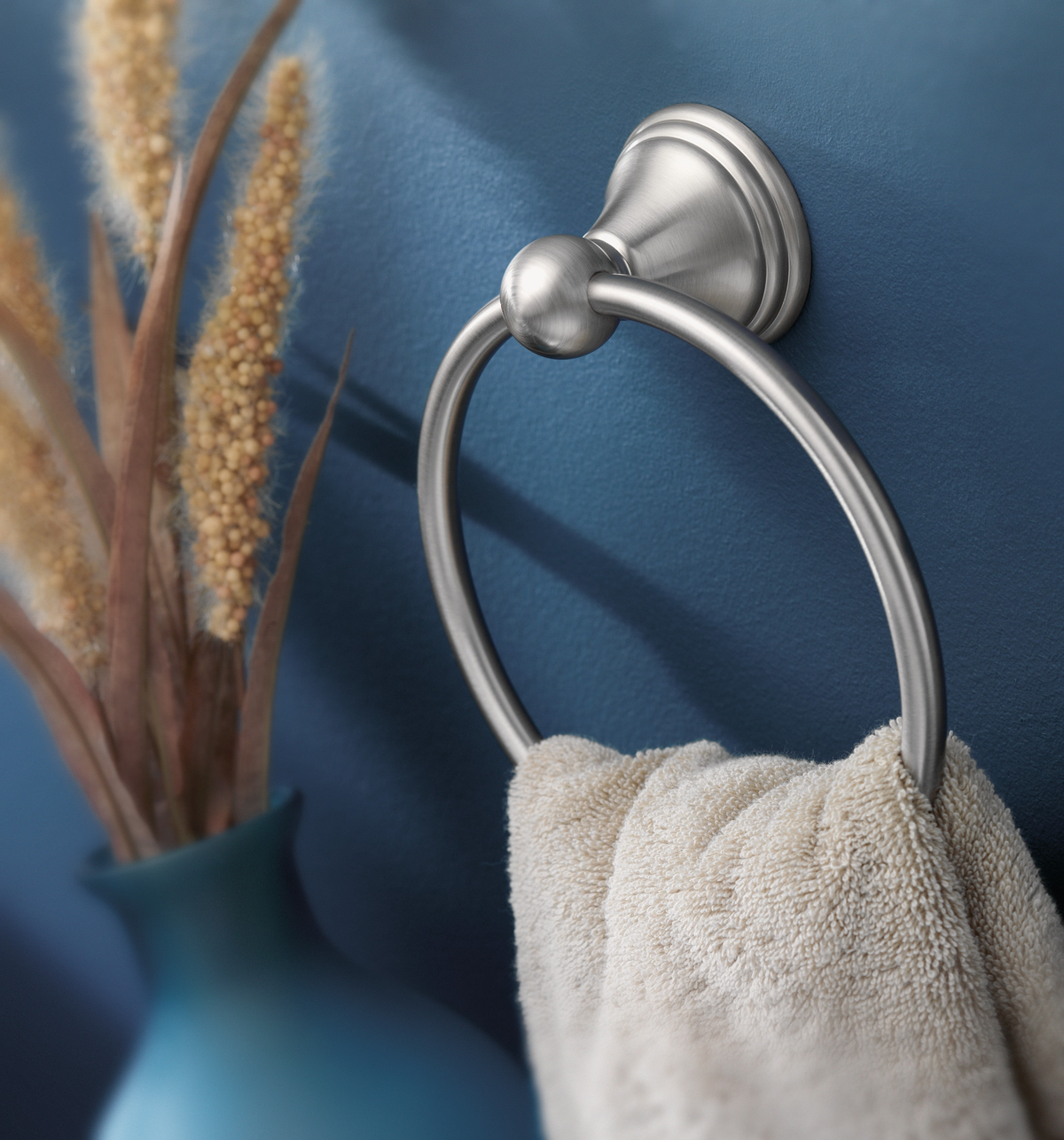 Moen Preston Spot Resist Brushed Nickel Wall Mount Towel Ring