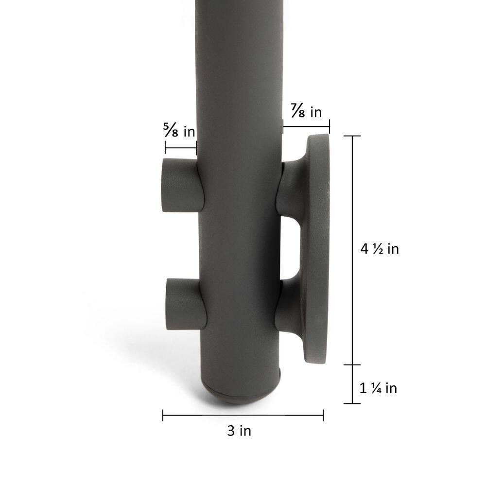Dolle PA2ab 42 in. x 1-1/2 in Anthracite side mount post