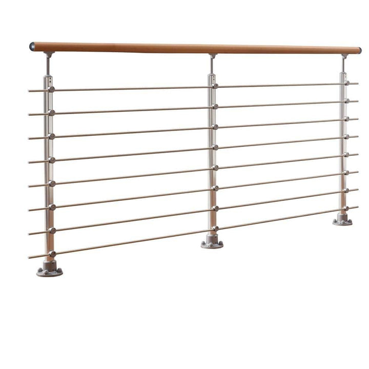 Dolle Prova 36 in. H x 79 in. W Brushed Silver Aluminum Top Mount Tube Stair Railing Kit