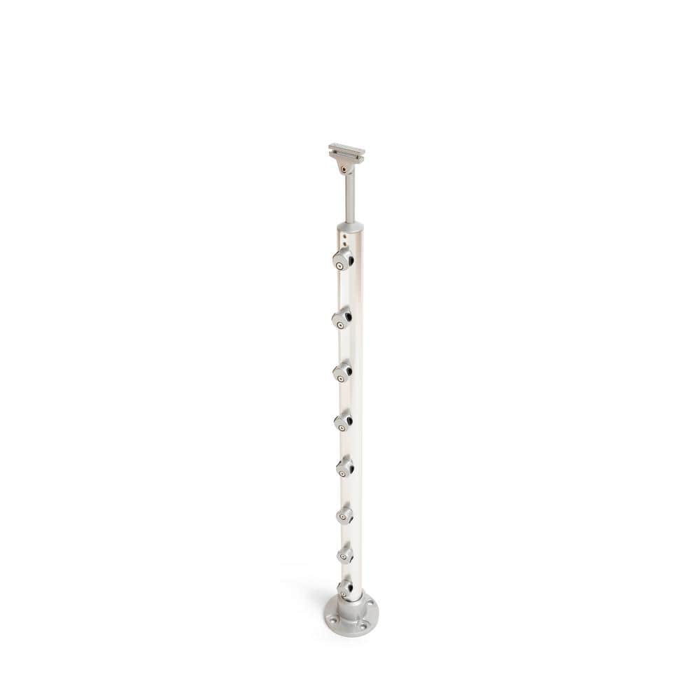 Dolle Prova 36 in. H x 79 in. W Brushed Silver Aluminum Top Mount Tube Stair Railing Kit