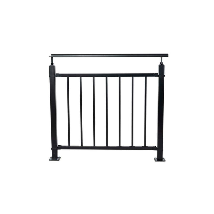 Dolle Acadia 38 in. H x 41 in. W Black Aluminum Starter Banister Kit Stair Railing Kit