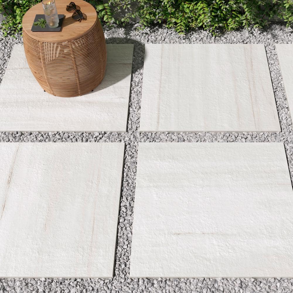 Impero Dolomite White 24 x 24 x 3/4 in. Marble-Look Porcelain Paver, Case of 2