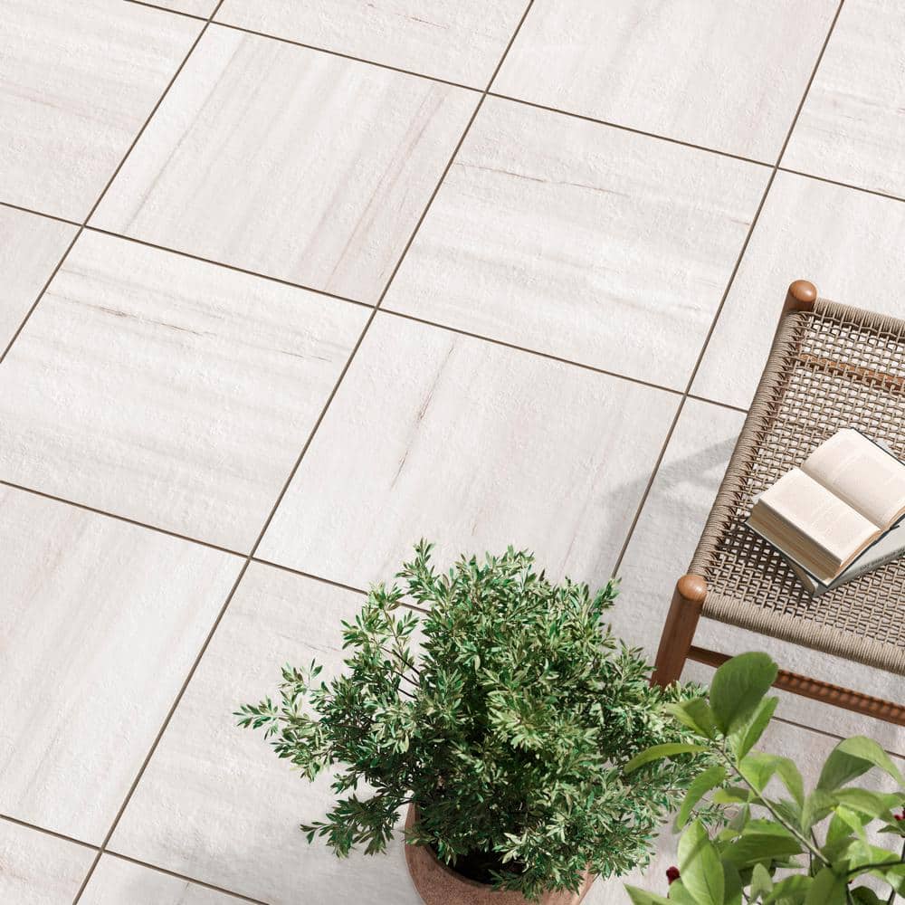 Impero Dolomite White 24 x 24 x 3/4 in. Marble-Look Porcelain Paver, Case of 2