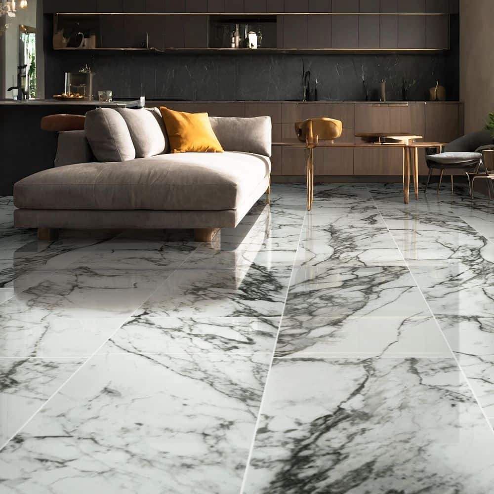 Donatello 16 in. x 32 in. Polished Porcelain Marble Look Floor and Wall Tile (14.2 sq. ft./Case)