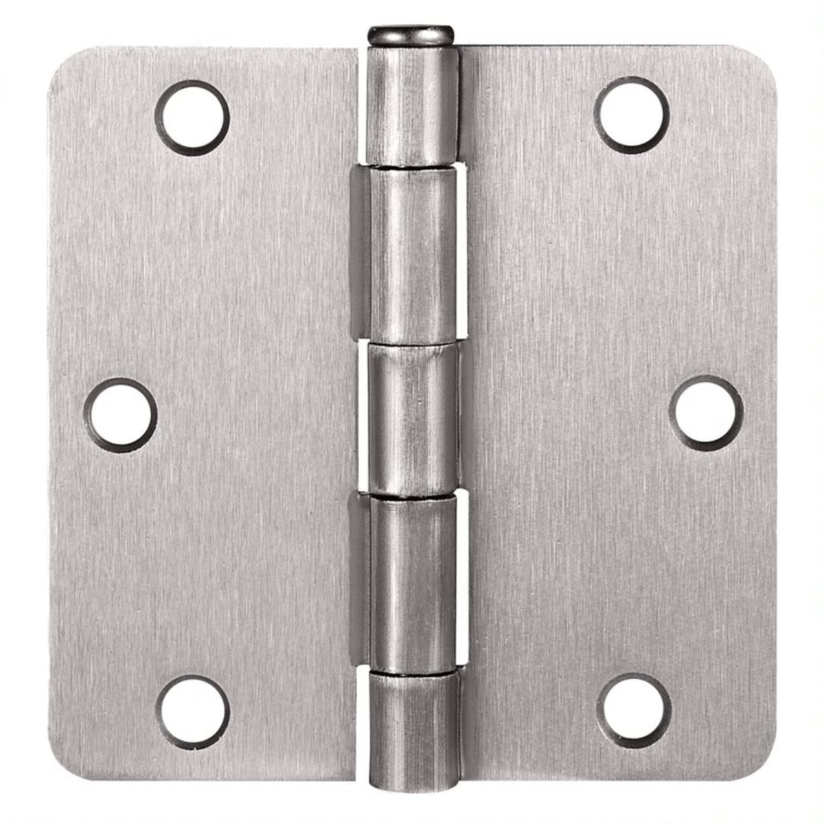 Schlage 3.5 in. x 1/4 in. Radius Satin Nickel Round Door Hinges (3-Pack)