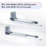 DOORADO Dual Swing Automatic Gate Opener Kit with IR Sensors Timer Auto Close