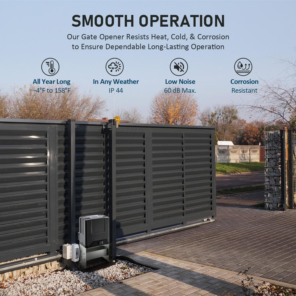 DOORADO Automatic Sliding Gate Opener Kit with Infrared Sensors for 4400lb Doors
