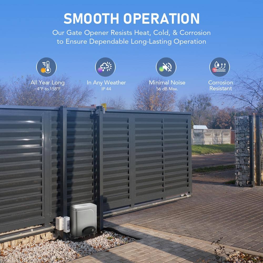 DOORADO Automatic Sliding Gate Opener with 2 Remote Controls