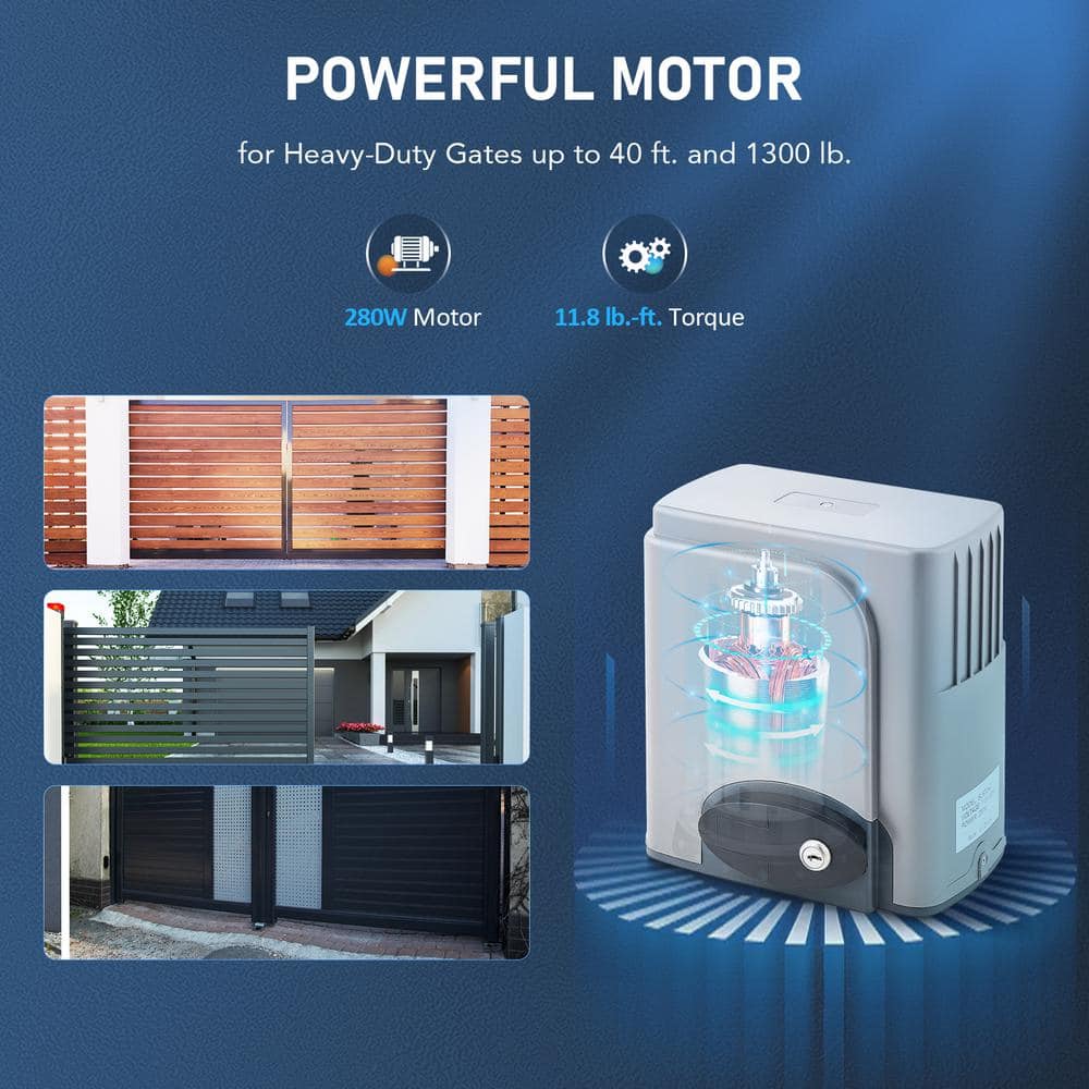 DOORADO Automatic Sliding Gate Opener with 2 Remote Controls
