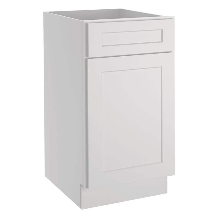 HOMEIBRO Newport Light Shaker Dove Plywood Shaker Style Stock 1-Door 1-Drawer Base Kitchen Cabinet (18 in. x 34.5 in. x 24 in.）
