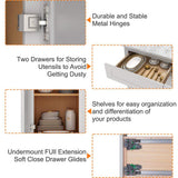 HOMEIBRO Newport Light Shaker Dove Plywood Shaker Style Stock 1-Door 1-Drawer Base Kitchen Cabinet (18 in. x 34.5 in. x 24 in.）