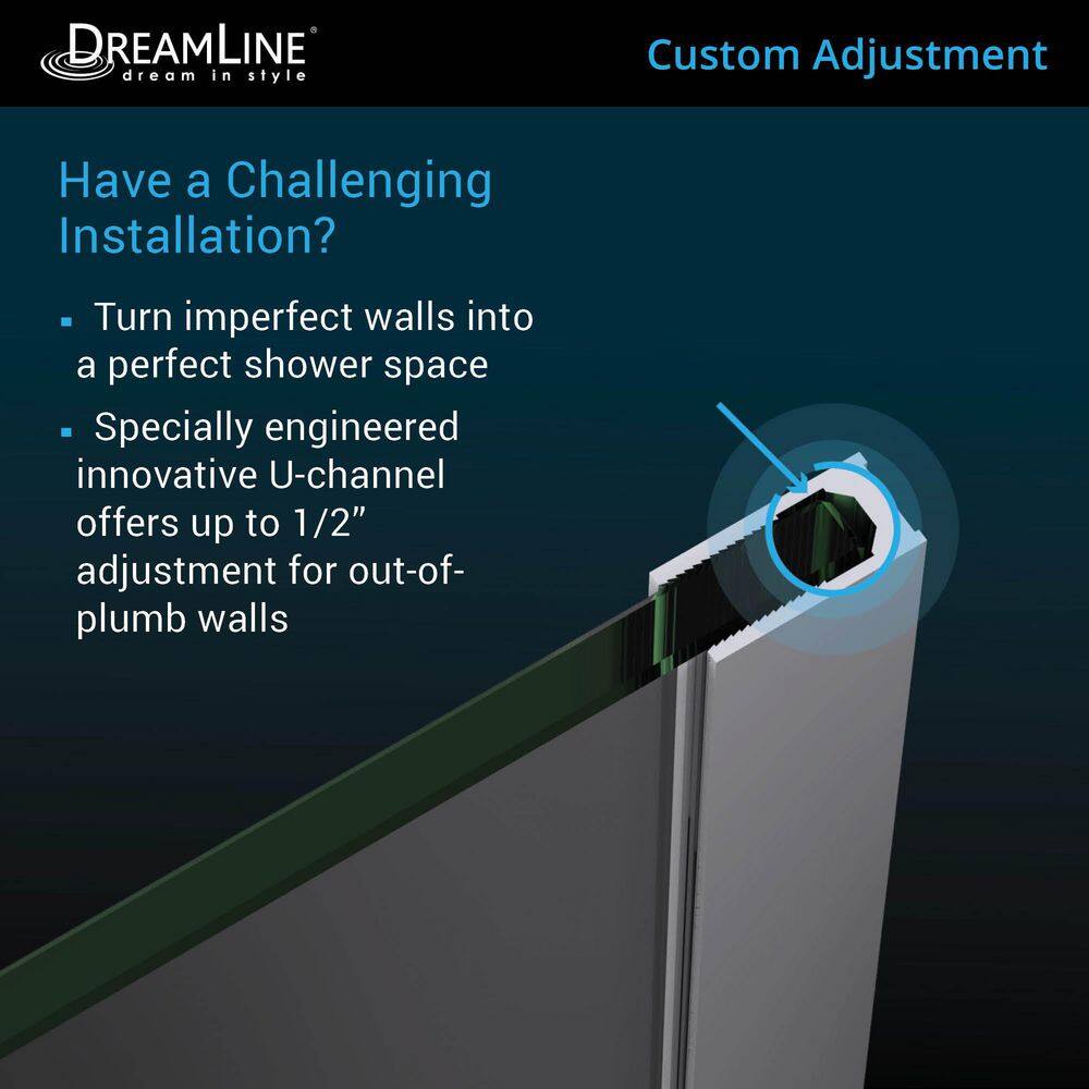 DreamLine Linea 34 in. W x 72 in. H Frameless Shower Screen in Oil Rubbed Bronze