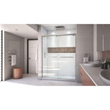 DreamLine Encore 56 to 60 in. W x 76 in. H Semi-Frameless Sliding Shower Door, Brushed Nickel