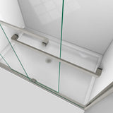 DreamLine Encore 56 to 60 in. W x 76 in. H Semi-Frameless Sliding Shower Door, Brushed Nickel