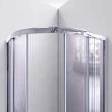 DreamLine Prime 33 in. x 33 in. x 74.75 in. Corner Semi-Frameless Sliding Shower Enclosure in Chrome with White Shower Base