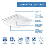 DreamLine Prime 33 in. x 33 in. x 74.75 in. Corner Semi-Frameless Sliding Shower Enclosure in Chrome with White Shower Base