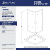 DreamLine Prime 33 in. x 33 in. x 74.75 in. Corner Semi-Frameless Sliding Shower Enclosure in Chrome with White Shower Base