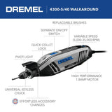 Dremel 4300 Series 1.8 Amp Variable Speed Corded Rotary Tool Kit with Rotary Tool Accessory Kit (130-Piece)