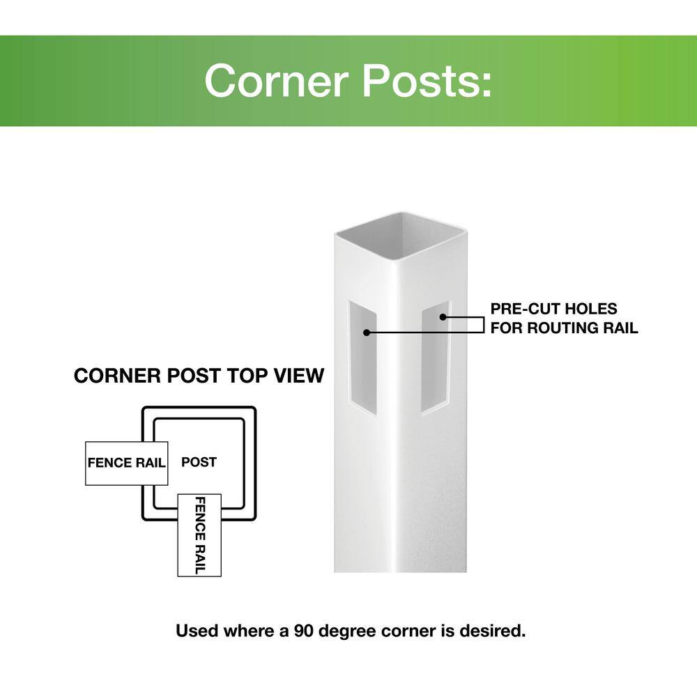 Barrette Outdoor Living Horizontal Fence 5 in. x 5 in. x 108 in. Vinyl Corner Post in Driftwood