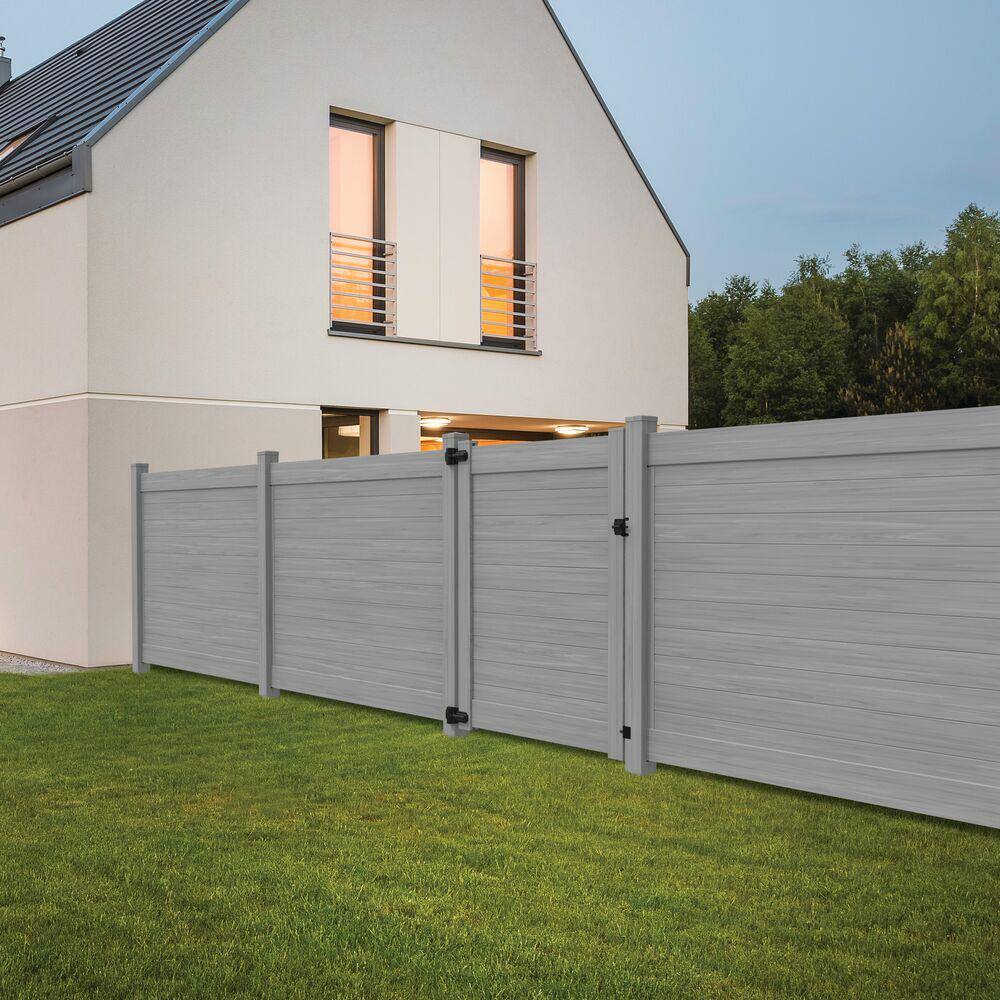 Barrette Outdoor Living Horizontal Fence 5 in. x 5 in. x 108 in. Vinyl End Post in Driftwood