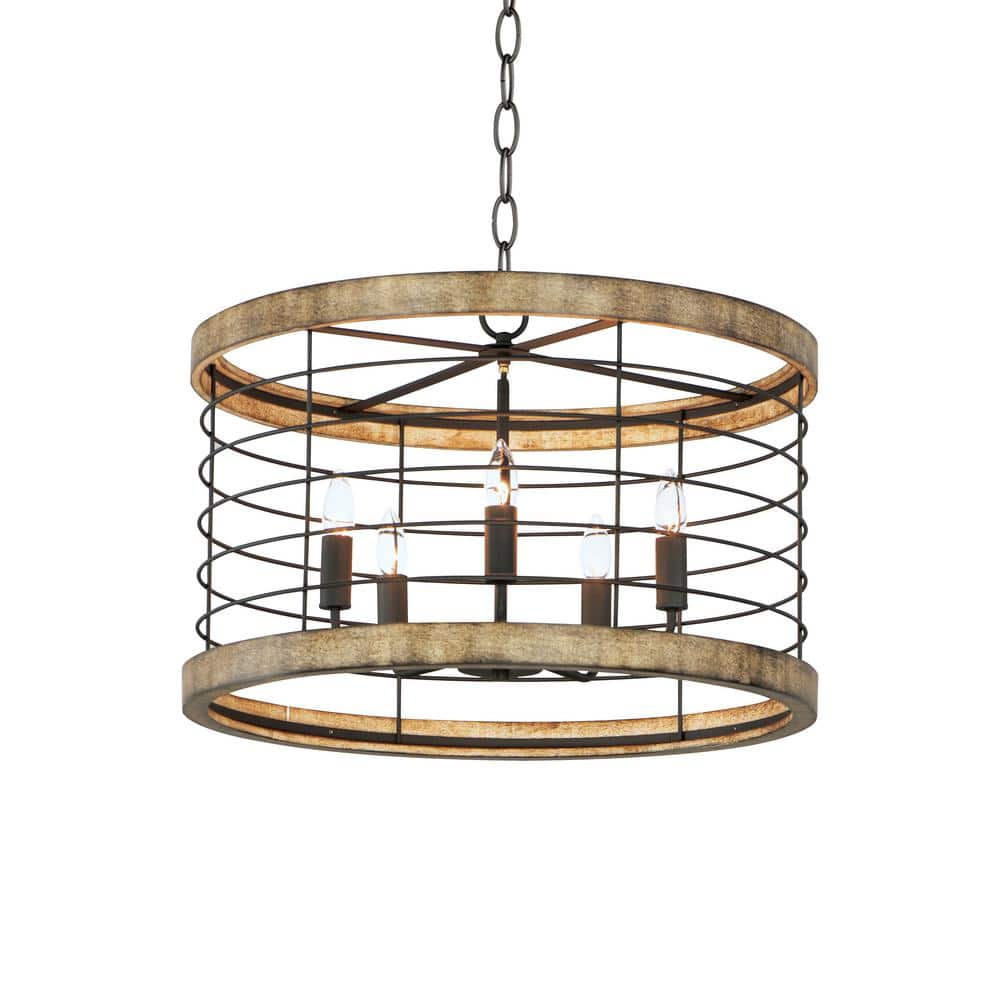 Maxim Lighting Homestead 24 in. 5-Light Black Chandelier