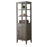 Vanity Art 21 in. W x 17 in. D x 72 in. H Brown MDF Floor Standing Linen Cabinet with Soft Close Door in Driftwood Gray/BN