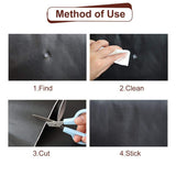 10 in. x 24 in. Dark Brown Self-Adhesive Leather Repair Drywall Patch For Car Seats, Couch Furniture
