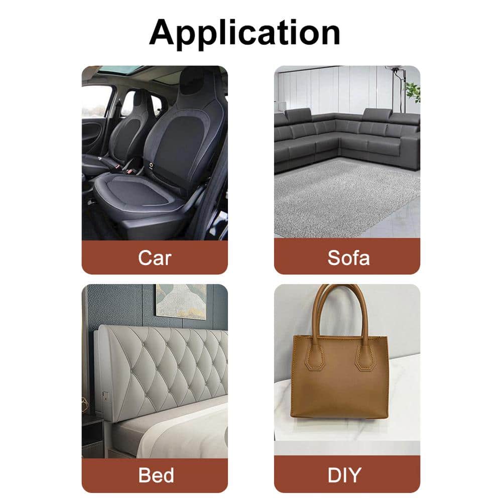 10 in. x 24 in. Dark Brown Self-Adhesive Leather Repair Drywall Patch For Car Seats, Couch Furniture