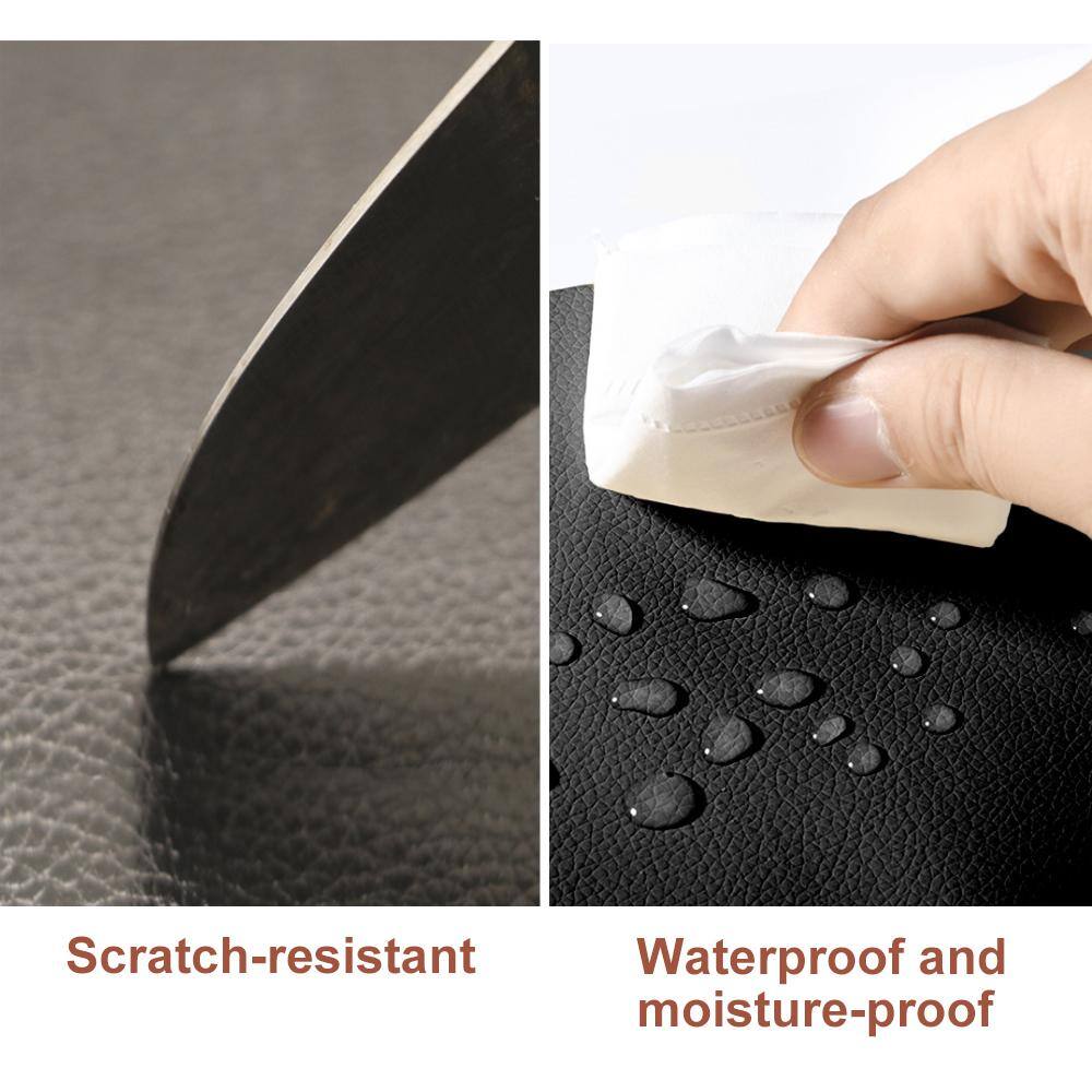 10 in. x 24 in. Off-white Self-Adhesive Leather Repair Drywall Patch For Car Seats, Couch Furniture