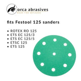 Green 5 in. 220 Grit Sanding Disc Very Fine (10-Pack)
