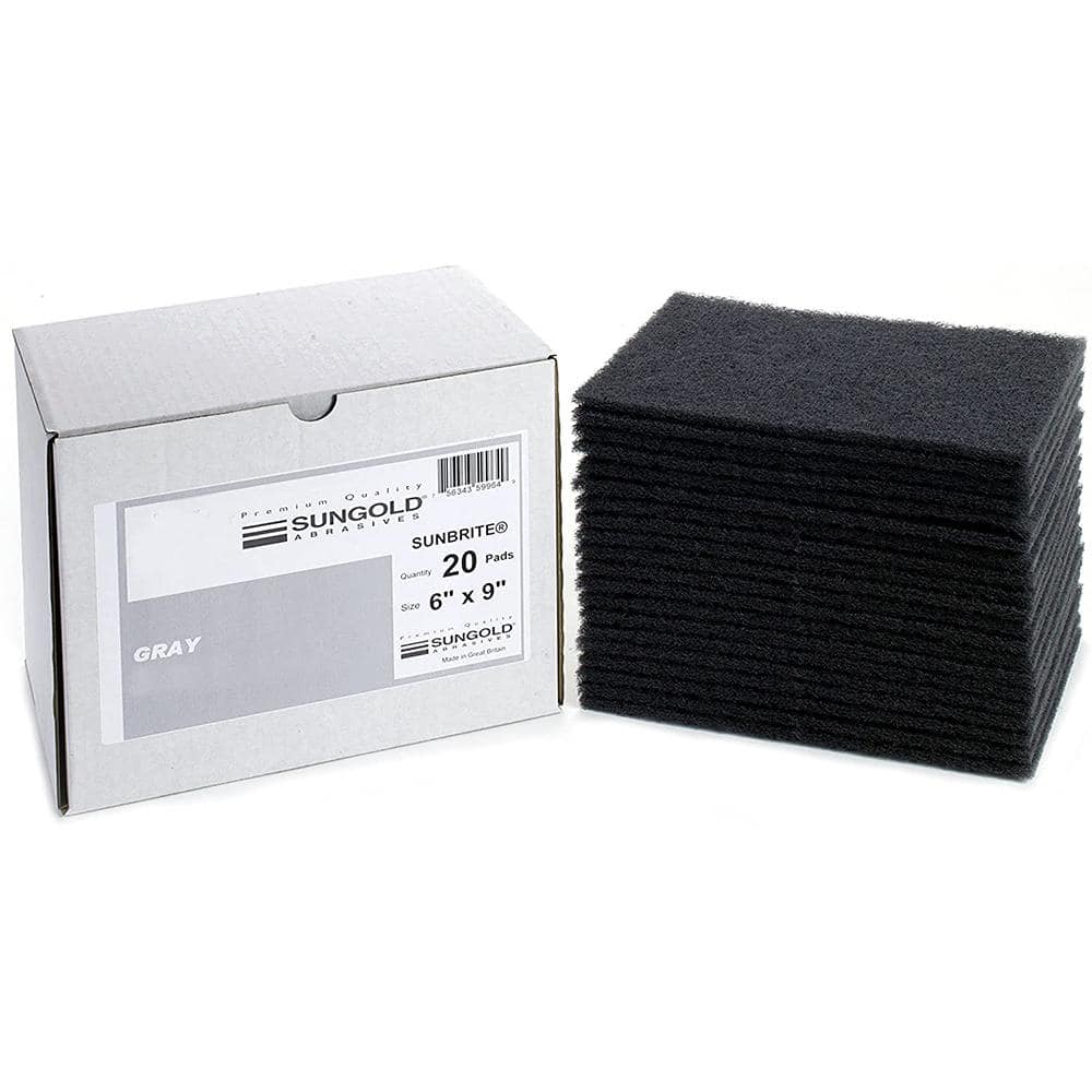 6 in. x 9 in. x 1/4 in. 800-1000 Grit Ultra Fine Gray Finishing Hand Pads (20-Pack)