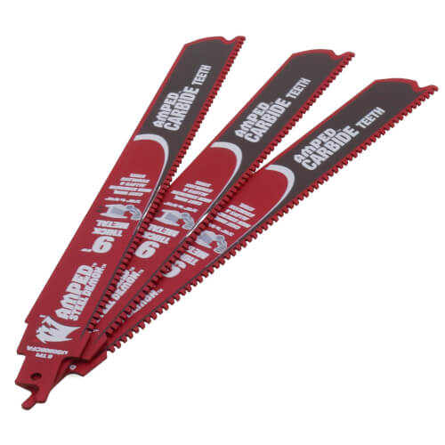 Diablo AMPED Steel Demon Carbide Teeth Reciprocating Saw Blade for Thick Metal 9" 8 TPI 3/Pack